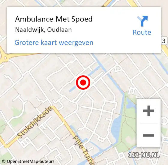 Locatie op kaart van de 112 melding: Ambulance Met Spoed Naar Naaldwijk, Oudlaan op 2 januari 2024 22:23