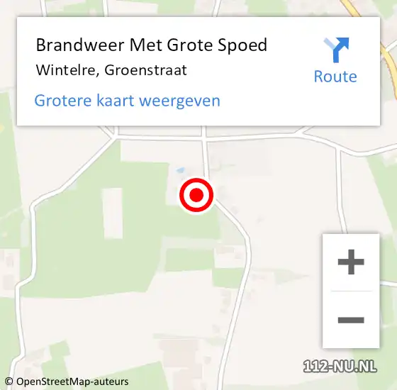 Locatie op kaart van de 112 melding: Brandweer Met Grote Spoed Naar Wintelre, Groenstraat op 2 januari 2024 22:39