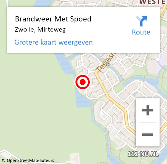 Locatie op kaart van de 112 melding: Brandweer Met Spoed Naar Zwolle, Mirteweg op 2 januari 2024 22:40