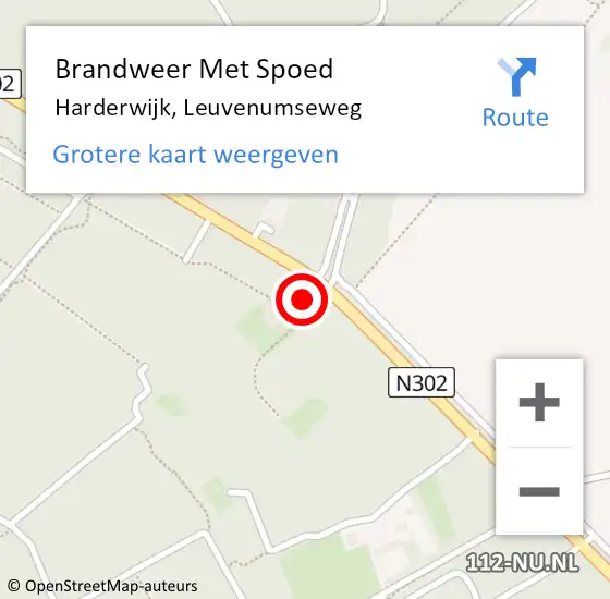 Locatie op kaart van de 112 melding: Brandweer Met Spoed Naar Harderwijk, Leuvenumseweg op 2 januari 2024 22:52