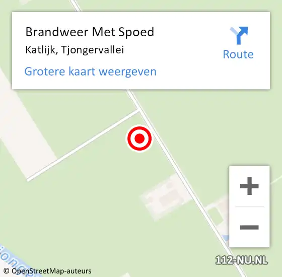 Locatie op kaart van de 112 melding: Brandweer Met Spoed Naar Katlijk, Tjongervallei op 2 januari 2024 23:01