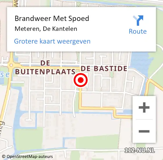 Locatie op kaart van de 112 melding: Brandweer Met Spoed Naar Meteren, De Kantelen op 2 januari 2024 23:04