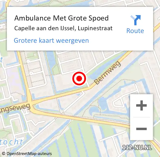 Locatie op kaart van de 112 melding: Ambulance Met Grote Spoed Naar Capelle aan den IJssel, Lupinestraat op 2 januari 2024 23:09