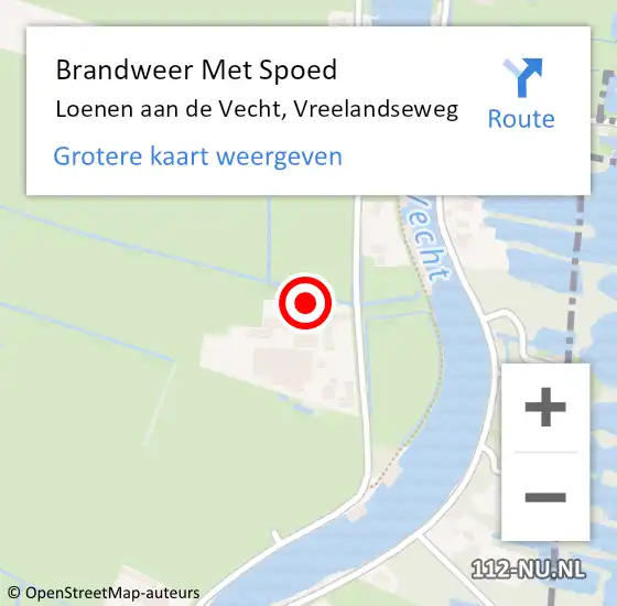 Locatie op kaart van de 112 melding: Brandweer Met Spoed Naar Loenen aan de Vecht, Vreelandseweg op 3 januari 2024 00:00