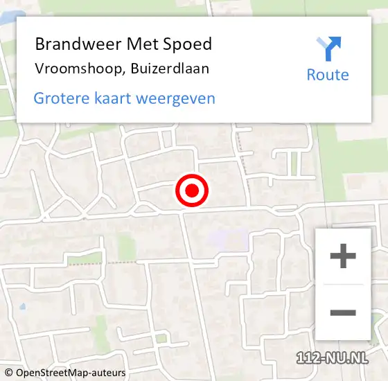 Locatie op kaart van de 112 melding: Brandweer Met Spoed Naar Vroomshoop, Buizerdlaan op 3 januari 2024 00:04