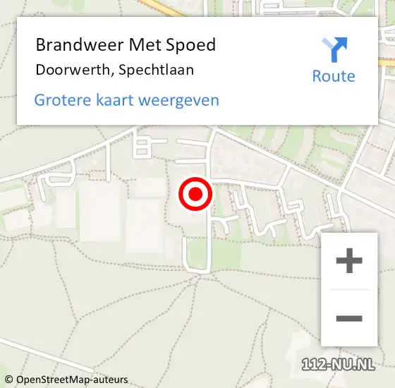 Locatie op kaart van de 112 melding: Brandweer Met Spoed Naar Doorwerth, Spechtlaan op 3 januari 2024 00:14