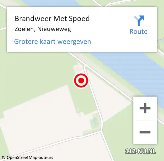 Locatie op kaart van de 112 melding: Brandweer Met Spoed Naar Zoelen, Nieuweweg op 3 januari 2024 00:15