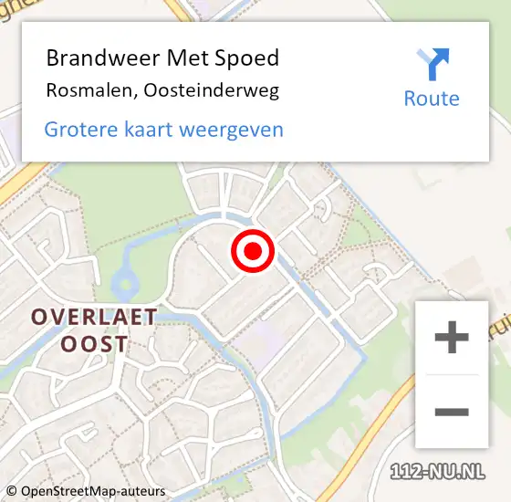 Locatie op kaart van de 112 melding: Brandweer Met Spoed Naar Rosmalen, Oosteinderweg op 3 januari 2024 00:23