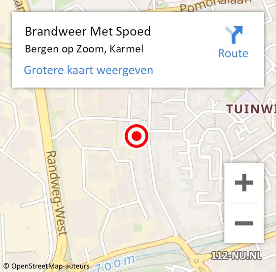 Locatie op kaart van de 112 melding: Brandweer Met Spoed Naar Bergen op Zoom, Karmel op 3 januari 2024 00:31