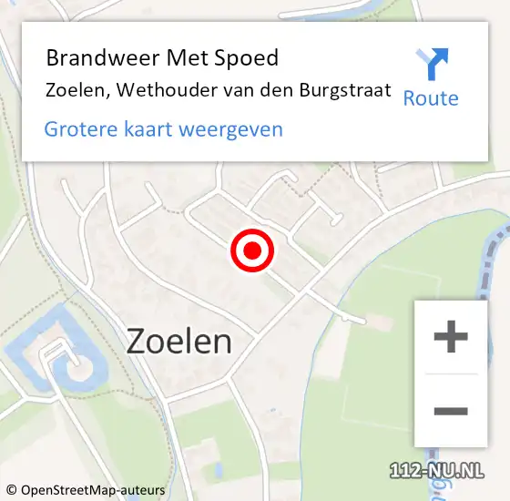 Locatie op kaart van de 112 melding: Brandweer Met Spoed Naar Zoelen, Wethouder van den Burgstraat op 3 januari 2024 00:39