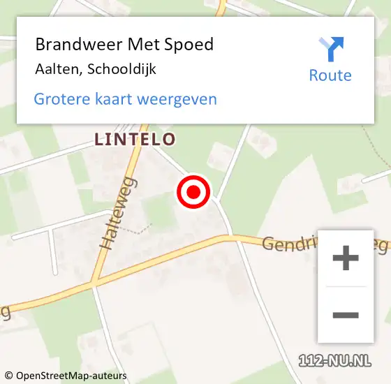 Locatie op kaart van de 112 melding: Brandweer Met Spoed Naar Aalten, Schooldijk op 3 januari 2024 00:40