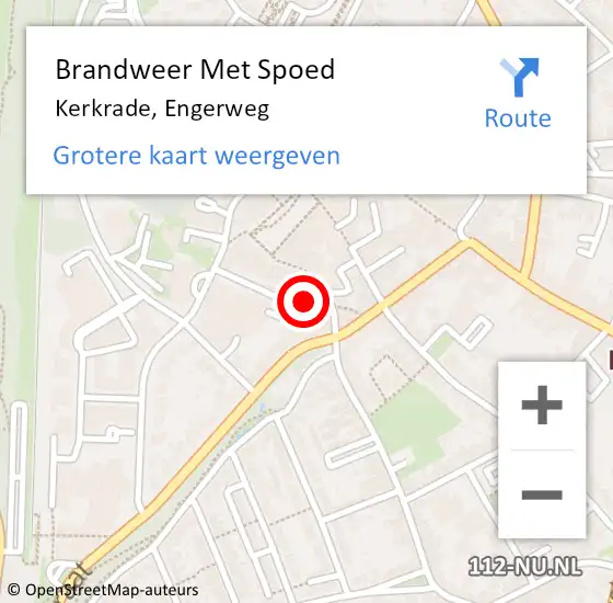 Locatie op kaart van de 112 melding: Brandweer Met Spoed Naar Kerkrade, Engerweg op 3 januari 2024 00:55