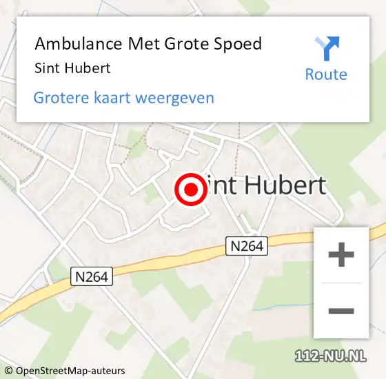 Locatie op kaart van de 112 melding: Ambulance Met Grote Spoed Naar Sint Hubert op 3 januari 2024 01:15