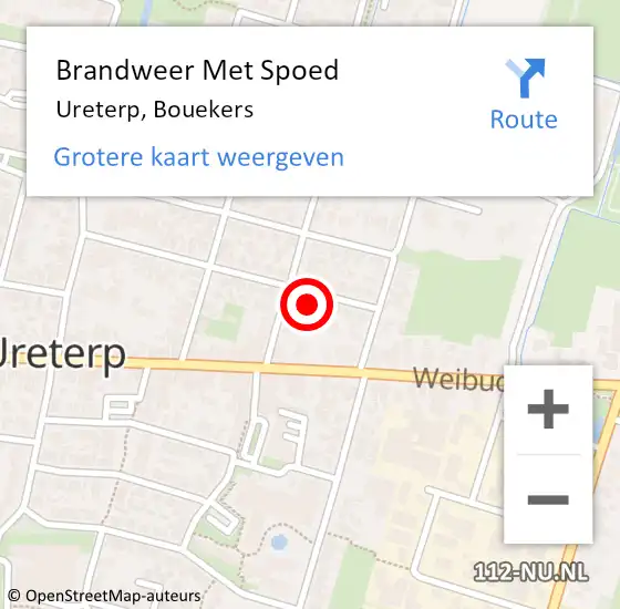 Locatie op kaart van de 112 melding: Brandweer Met Spoed Naar Ureterp, Bouekers op 3 januari 2024 01:24