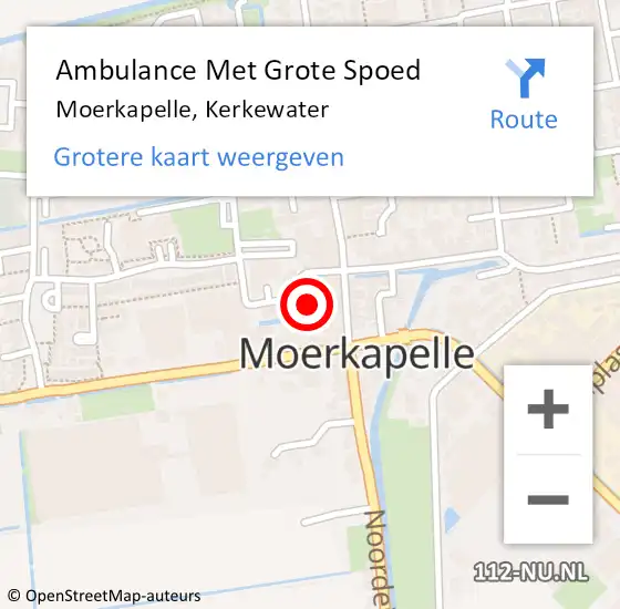 Locatie op kaart van de 112 melding: Ambulance Met Grote Spoed Naar Moerkapelle, Kerkewater op 3 januari 2024 02:30