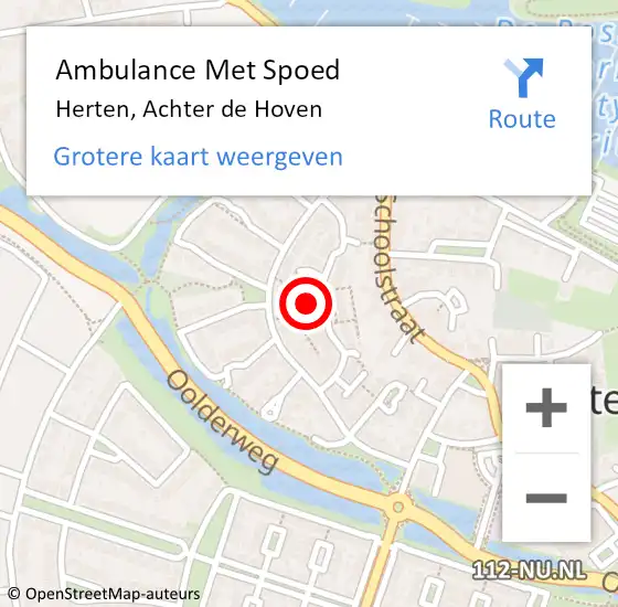 Locatie op kaart van de 112 melding: Ambulance Met Spoed Naar Herten, Achter de Hoven op 3 januari 2024 03:18