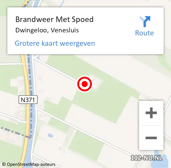 Locatie op kaart van de 112 melding: Brandweer Met Spoed Naar Dwingeloo, Venesluis op 3 januari 2024 04:52
