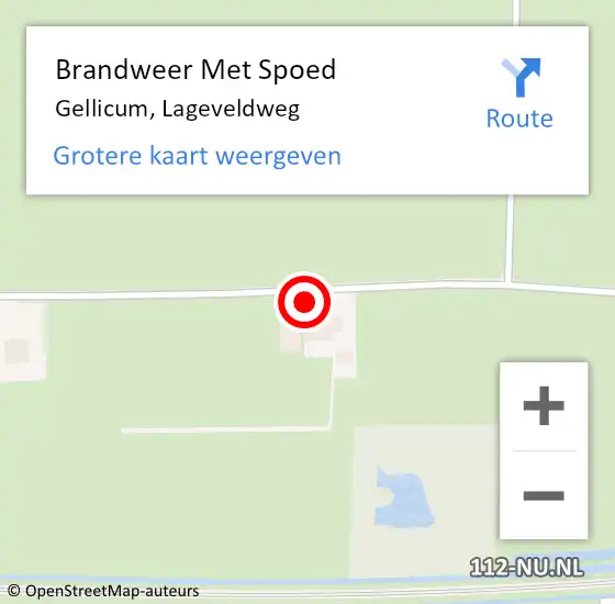 Locatie op kaart van de 112 melding: Brandweer Met Spoed Naar Gellicum, Lageveldweg op 3 januari 2024 06:12