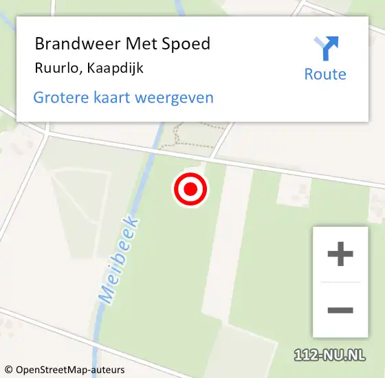 Locatie op kaart van de 112 melding: Brandweer Met Spoed Naar Ruurlo, Kaapdijk op 3 januari 2024 06:36