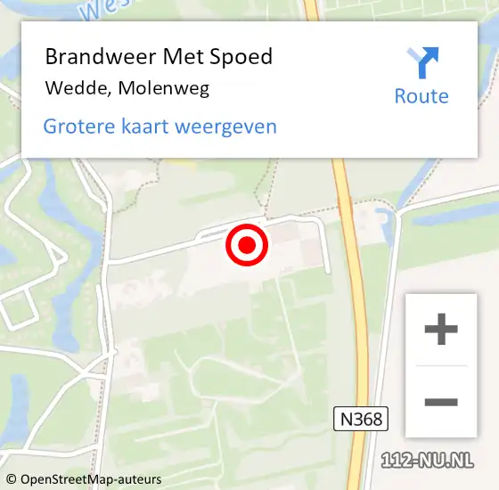 Locatie op kaart van de 112 melding: Brandweer Met Spoed Naar Wedde, Molenweg op 20 september 2014 19:15