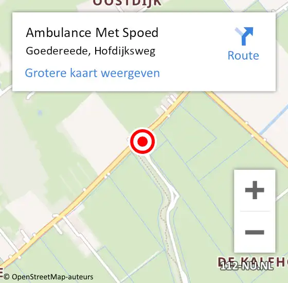 Locatie op kaart van de 112 melding: Ambulance Met Spoed Naar Goedereede, Hofdijksweg op 3 januari 2024 07:40
