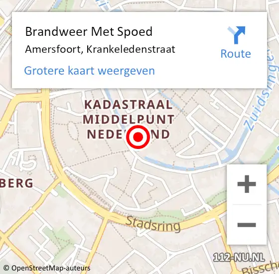 Locatie op kaart van de 112 melding: Brandweer Met Spoed Naar Amersfoort, Krankeledenstraat op 3 januari 2024 08:08