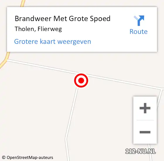 Locatie op kaart van de 112 melding: Brandweer Met Grote Spoed Naar Tholen, Flierweg op 3 januari 2024 08:18