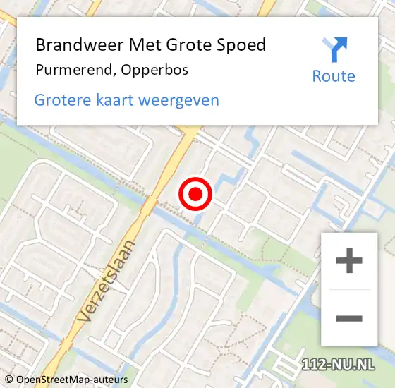 Locatie op kaart van de 112 melding: Brandweer Met Grote Spoed Naar Purmerend, Opperbos op 3 januari 2024 08:40