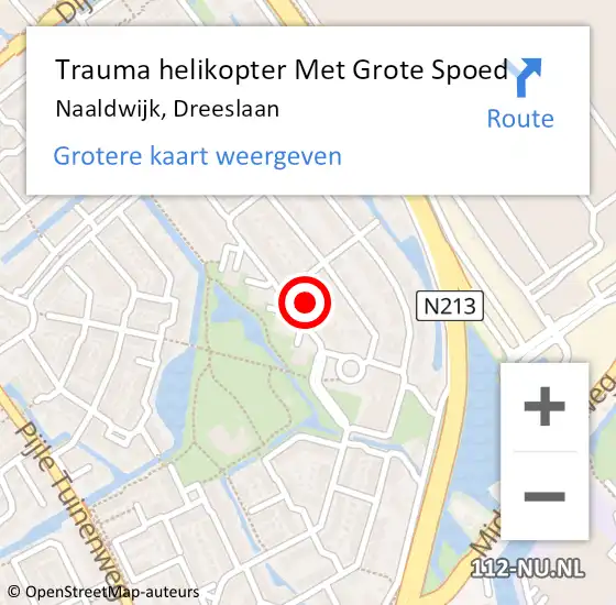 Locatie op kaart van de 112 melding: Trauma helikopter Met Grote Spoed Naar Naaldwijk, Dreeslaan op 3 januari 2024 09:53