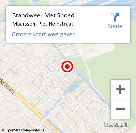 Locatie op kaart van de 112 melding: Brandweer Met Spoed Naar Maarssen, Piet Heinstraat op 3 januari 2024 10:03