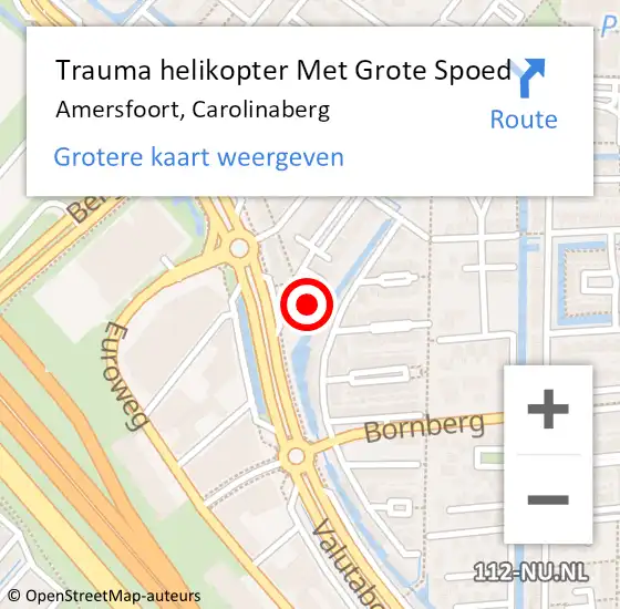 Locatie op kaart van de 112 melding: Trauma helikopter Met Grote Spoed Naar Amersfoort, Carolinaberg op 3 januari 2024 11:12