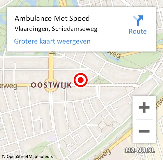 Locatie op kaart van de 112 melding: Ambulance Met Spoed Naar Vlaardingen, Schiedamseweg op 3 januari 2024 11:22
