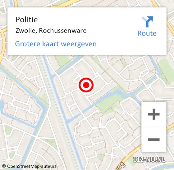 Locatie op kaart van de 112 melding: Politie Zwolle, Rochussenware op 3 januari 2024 11:22