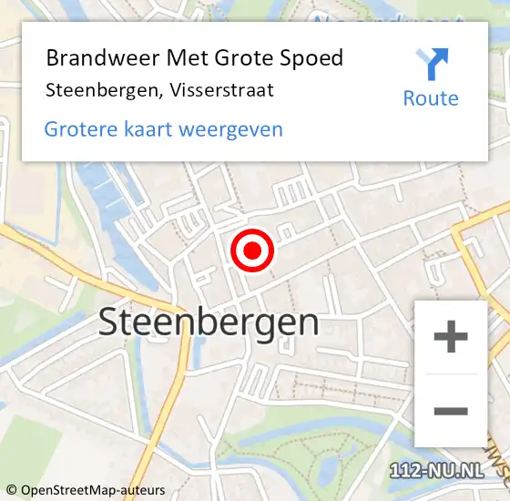 Locatie op kaart van de 112 melding: Brandweer Met Grote Spoed Naar Steenbergen, Visserstraat op 3 januari 2024 11:43
