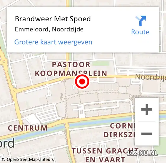 Locatie op kaart van de 112 melding: Brandweer Met Spoed Naar Emmeloord, Noordzijde op 3 januari 2024 11:52