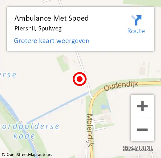 Locatie op kaart van de 112 melding: Ambulance Met Spoed Naar Piershil, Spuiweg op 3 januari 2024 12:30