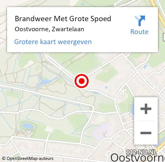 Locatie op kaart van de 112 melding: Brandweer Met Grote Spoed Naar Oostvoorne, Zwartelaan op 3 januari 2024 13:21