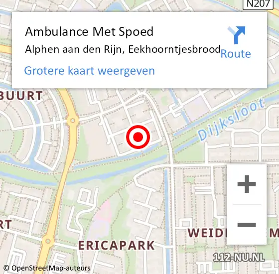 Locatie op kaart van de 112 melding: Ambulance Met Spoed Naar Alphen aan den Rijn, Eekhoorntjesbrood op 3 januari 2024 13:36