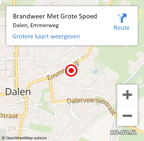 Locatie op kaart van de 112 melding: Brandweer Met Grote Spoed Naar Dalen, Emmerweg op 3 januari 2024 13:49