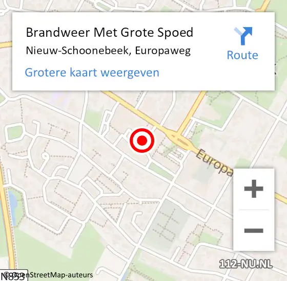 Locatie op kaart van de 112 melding: Brandweer Met Grote Spoed Naar Nieuw-Schoonebeek, Europaweg op 3 januari 2024 15:39