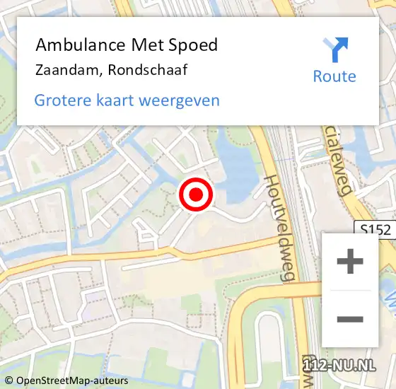 Locatie op kaart van de 112 melding: Ambulance Met Spoed Naar Zaandam, Rondschaaf op 3 januari 2024 15:54