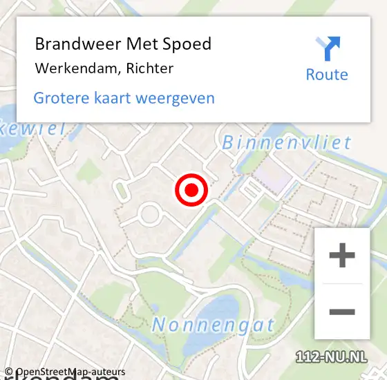 Locatie op kaart van de 112 melding: Brandweer Met Spoed Naar Werkendam, Richter op 3 januari 2024 15:58