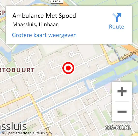 Locatie op kaart van de 112 melding: Ambulance Met Spoed Naar Maassluis, Lijnbaan op 3 januari 2024 16:40
