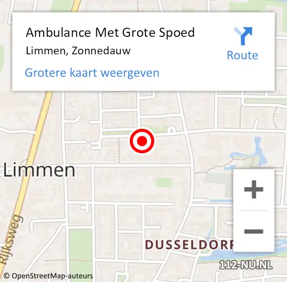 Locatie op kaart van de 112 melding: Ambulance Met Grote Spoed Naar Limmen, Zonnedauw op 3 januari 2024 17:13
