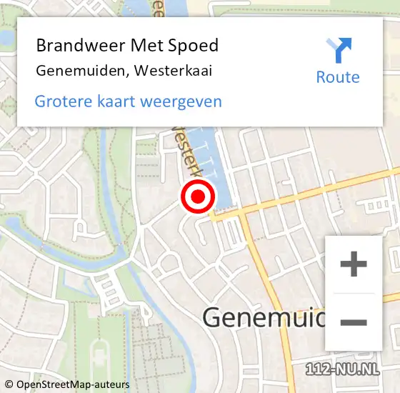 Locatie op kaart van de 112 melding: Brandweer Met Spoed Naar Genemuiden, Westerkaai op 3 januari 2024 17:40