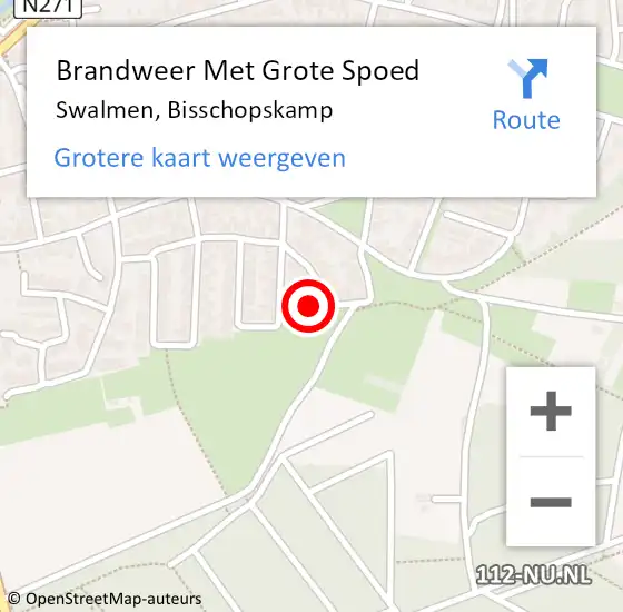 Locatie op kaart van de 112 melding: Brandweer Met Grote Spoed Naar Swalmen, Bisschopskamp op 3 januari 2024 18:04