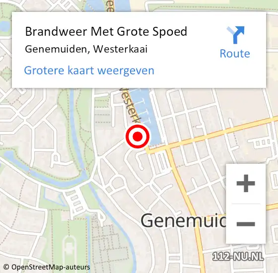 Locatie op kaart van de 112 melding: Brandweer Met Grote Spoed Naar Genemuiden, Westerkaai op 3 januari 2024 18:05