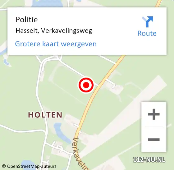 Locatie op kaart van de 112 melding: Politie Hasselt, Verkavelingsweg op 3 januari 2024 18:44