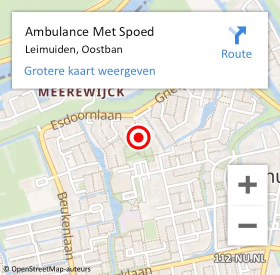 Locatie op kaart van de 112 melding: Ambulance Met Spoed Naar Leimuiden, Oostban op 3 januari 2024 19:05