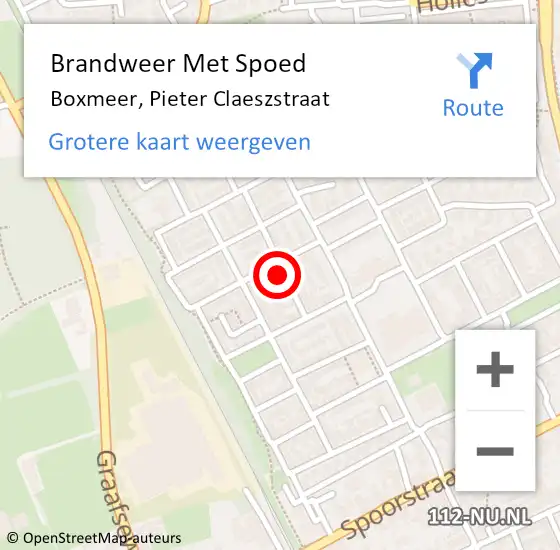 Locatie op kaart van de 112 melding: Brandweer Met Spoed Naar Boxmeer, Pieter Claeszstraat op 3 januari 2024 19:16